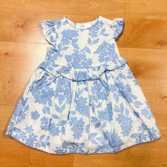 NWT Carters Baby Girl Light Blue & White Floral Dress Size 6M NEW - Picture 2 of 7